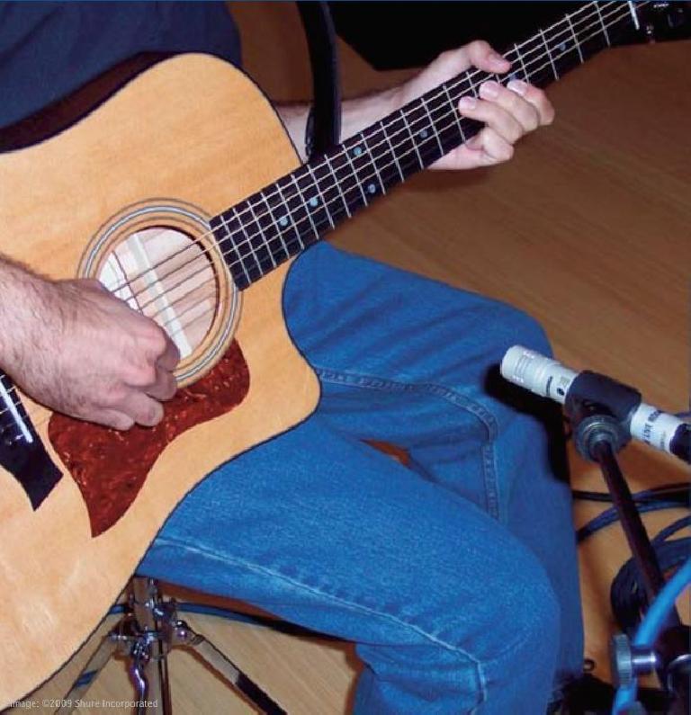Fig 2 Standard mic positioning for acoustic guitar