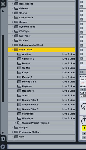 The presets are displayed below every plug-in
