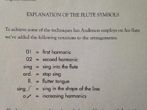 Figure 2 – Ian Anderson’s custom flute symbols from ‘Jethro Tull Flute Solos’ 