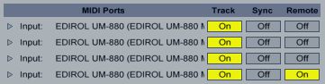 Live's MIDI Sync preferences