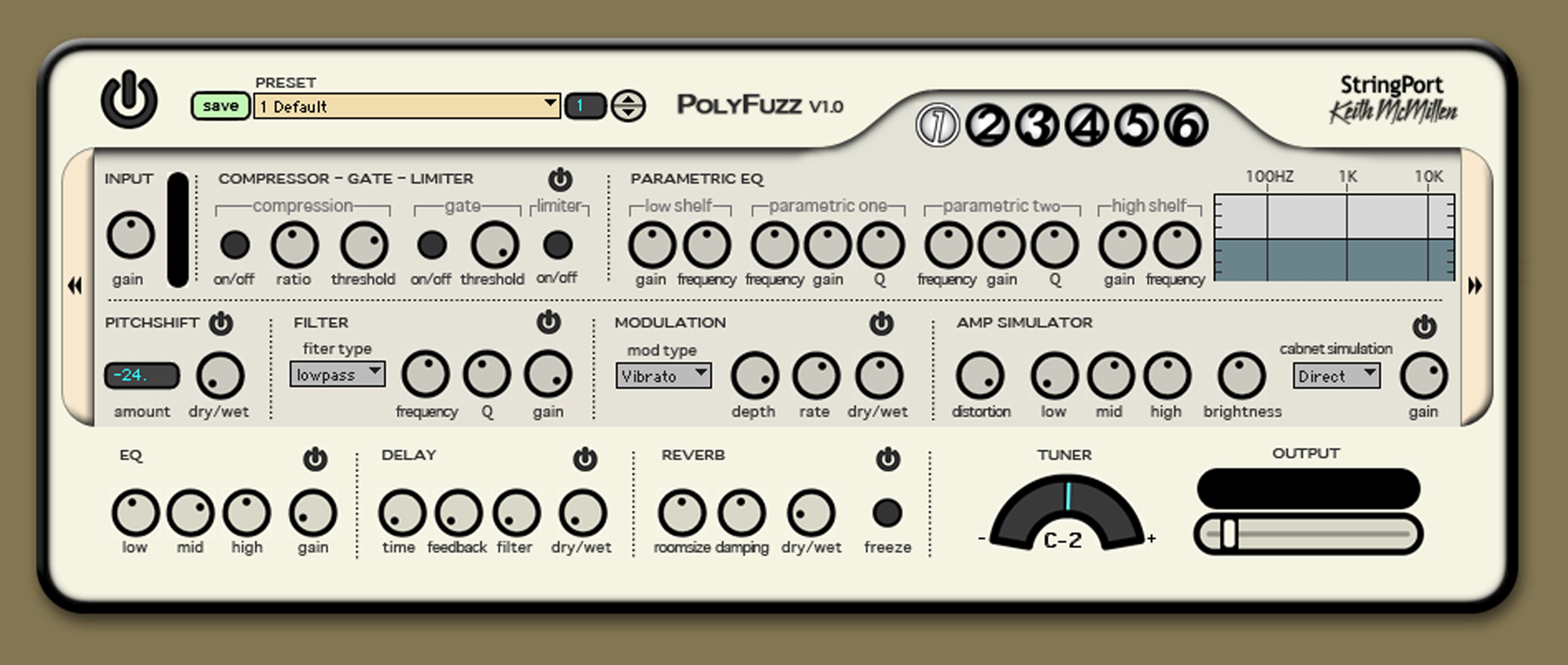 PolyFuzz by Keith McMillen Instruments, an FX processing application developed using Max