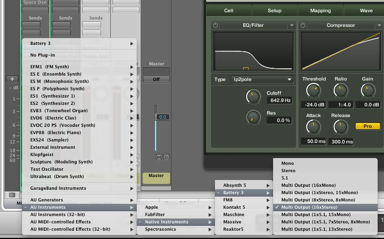 Logic requires that you choose the amount of outputs as you load the plug-in