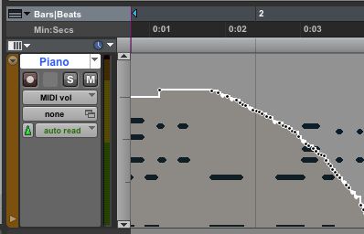 Controller view - in this MIDI volume