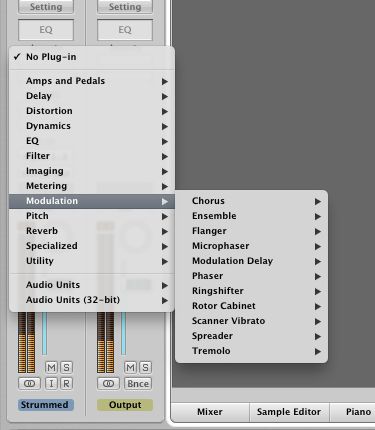 A list of modulation based effects in Logic Pro 9 