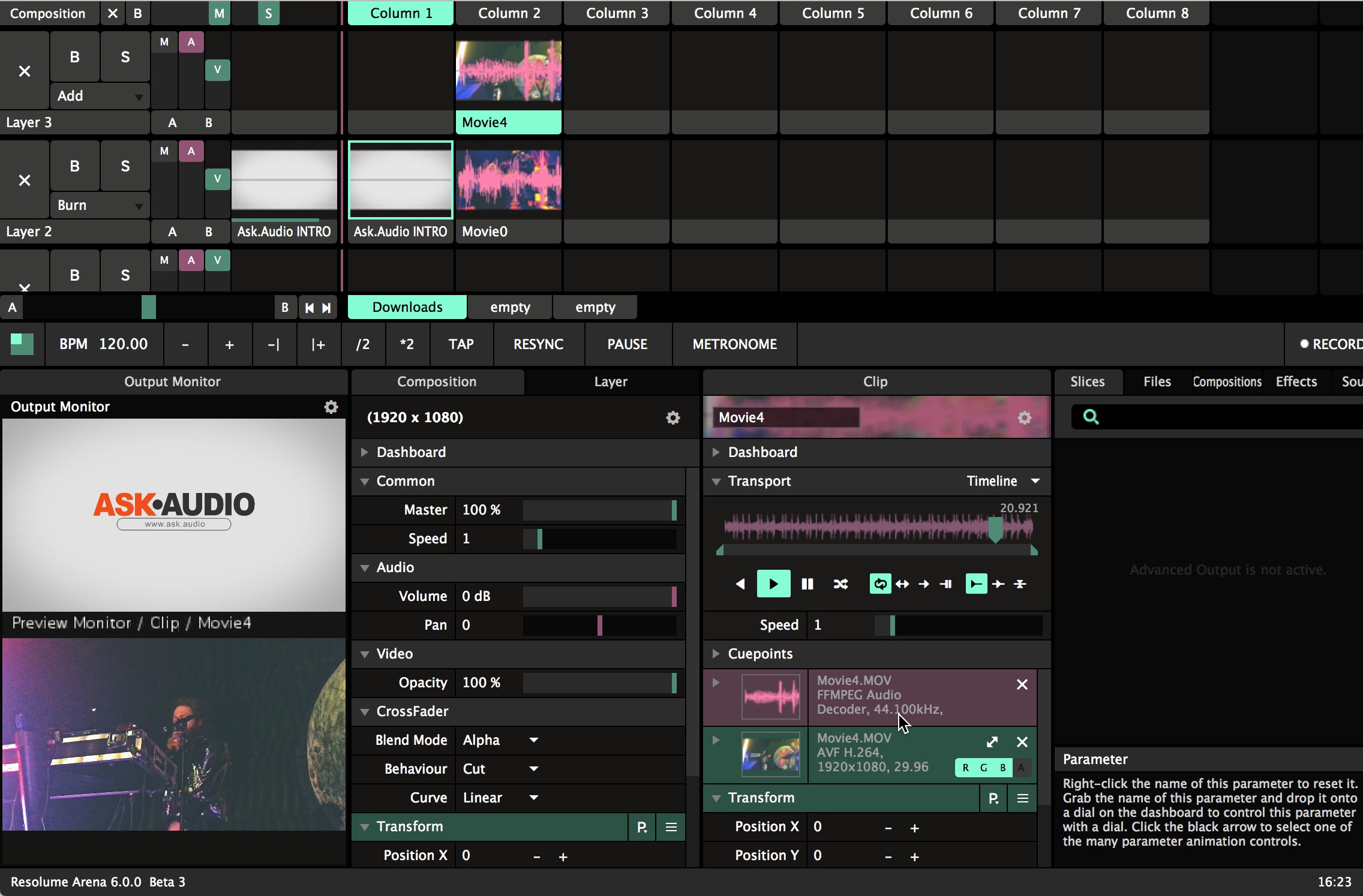 export made loops in resolume 5 arena