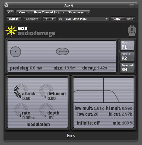 Medium to long reverb time