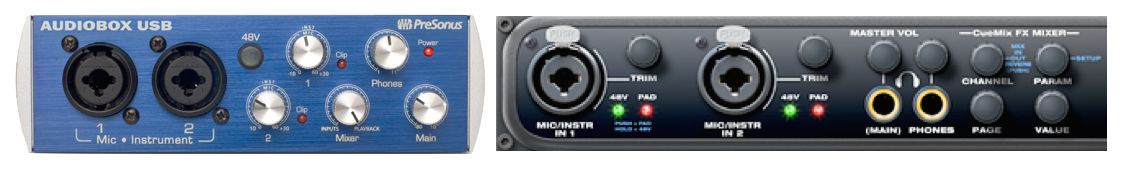 Figure 2 DAW Interfaces with Dual Mic or Instrument Inputs.
