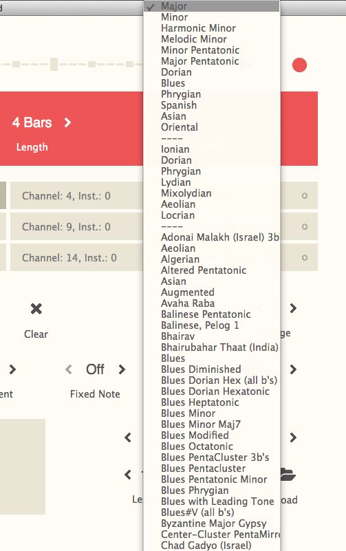 Figure 3 – Selecting Scales in Sundog – Up to 300 in the Full Version!