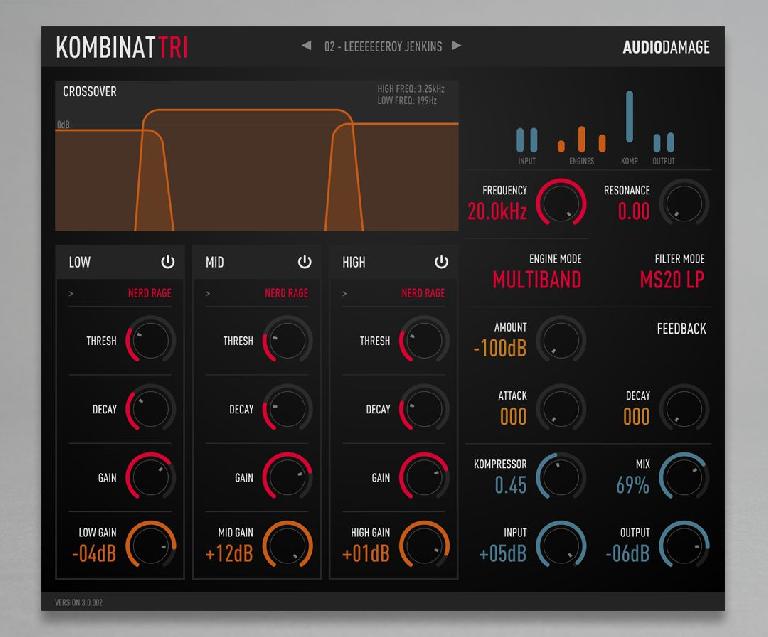 Audio Damage Kombinant GUI