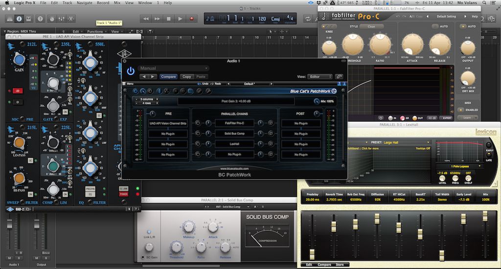 (Pic 1) Patchwork running some VSTs in Logic Pro X.