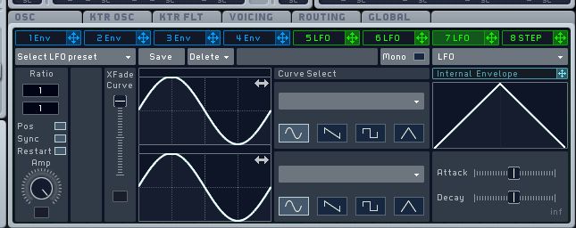 The second LFO used to add variation