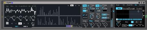 DiGiTAL in action, with sequencer breakout panel visible.