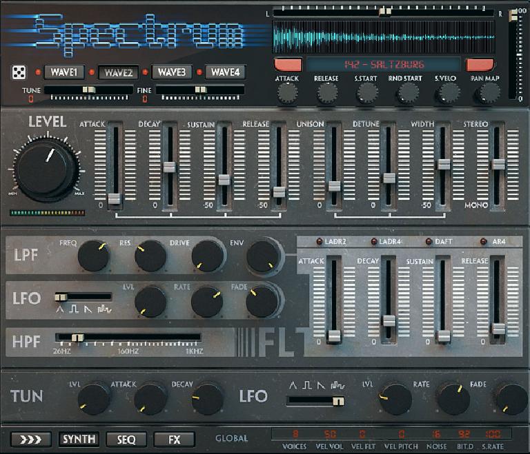 Spectrum's main panel.