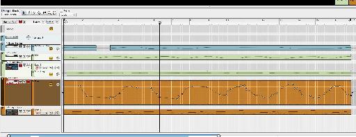 The panning on the second sound is automated with exactly the opposite values