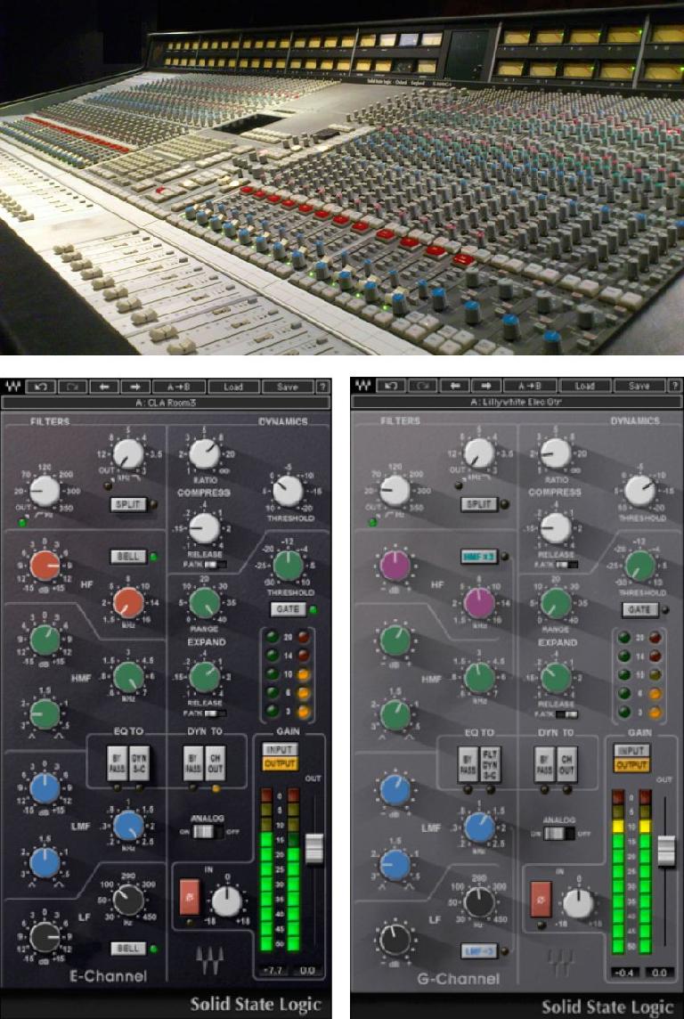 Fig 5  An SSL 4000G console (top); software versions of the E- and G-series EQs