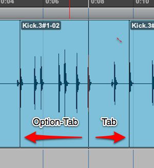 Moving the Edit cursor to region boundaries