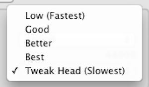 Sample rate conversion quality settings