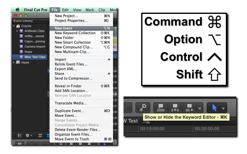 Affichage des raccourcis clavier dans Final Cut Pro pour Mac – Assistance  Apple (CA)