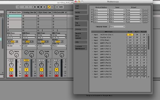 Figure 1 – Configuring Instruments and MIDI in Ableton Live