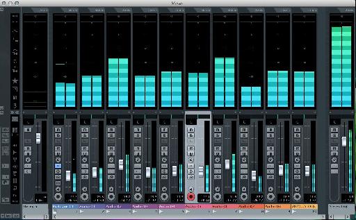 The large meter mode in Cubase 6’s mixer.