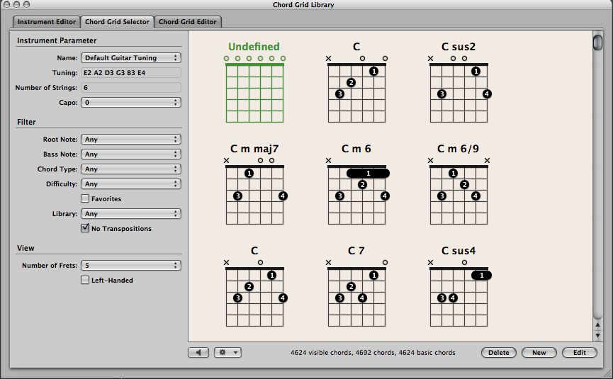 Logic Pro's Chord Grid Library