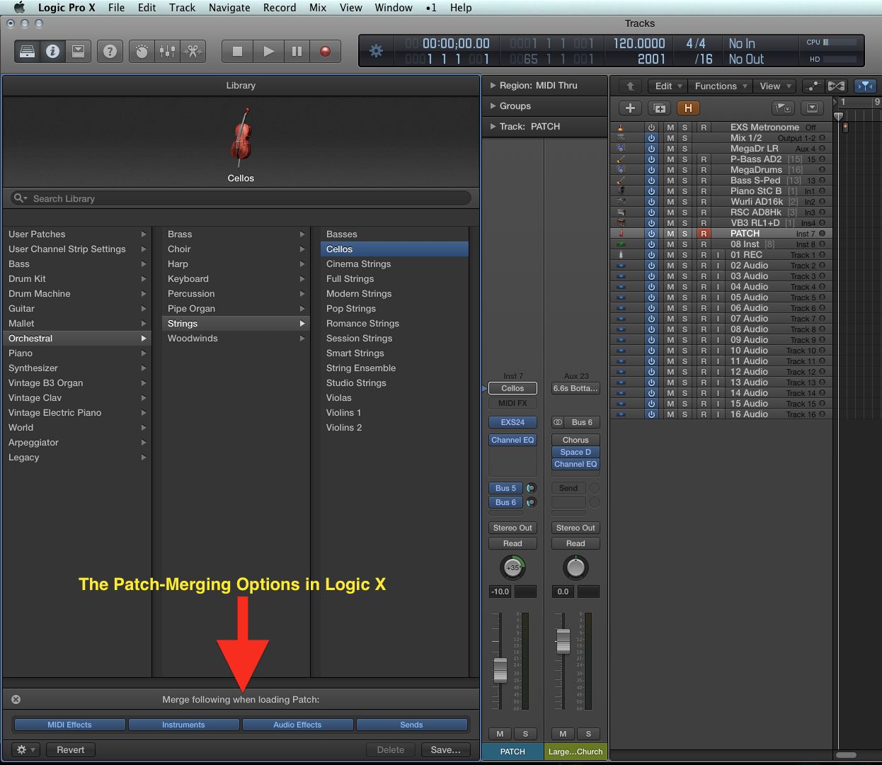 The Patch-Merging Options in Logic X.