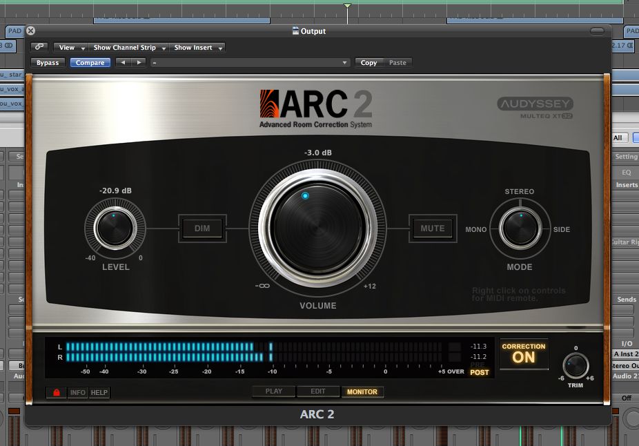 ARC2's master section gives you some extra control over your monitors.