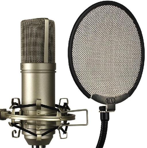 Fig 5: A Pop Filter in front of a vocal mic