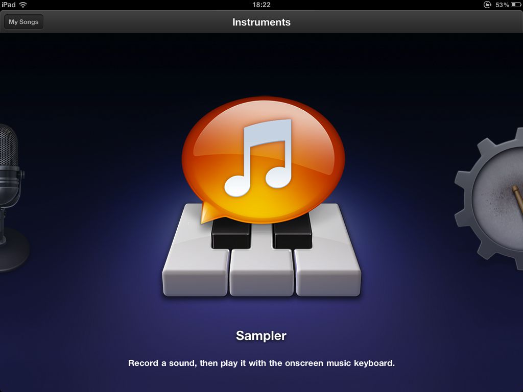 GarageBand for iPad's Sampler