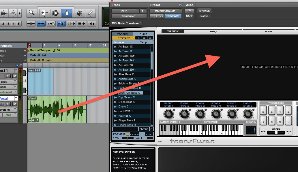 Drag and drop from audio tracks in Pro Tools' Edit window