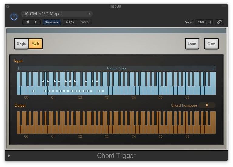 Fig 7 The “Chord Trigger” MIDI plug-in can easily remap drums for any drum instrument, as an alternative to the DKD kits.