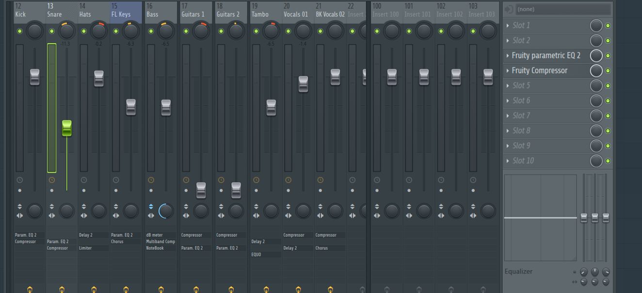 fl studio mixer