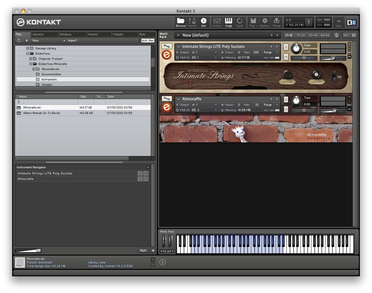 Of the free instruments, Atomraffe is pretty strange but Intimate Strings is excellent. 