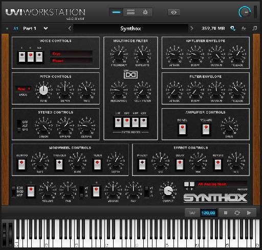 UVI Synthox 1.5 Editor screen.