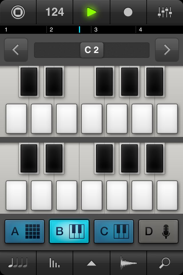 Synth parts can be programmed via the mini keyboard