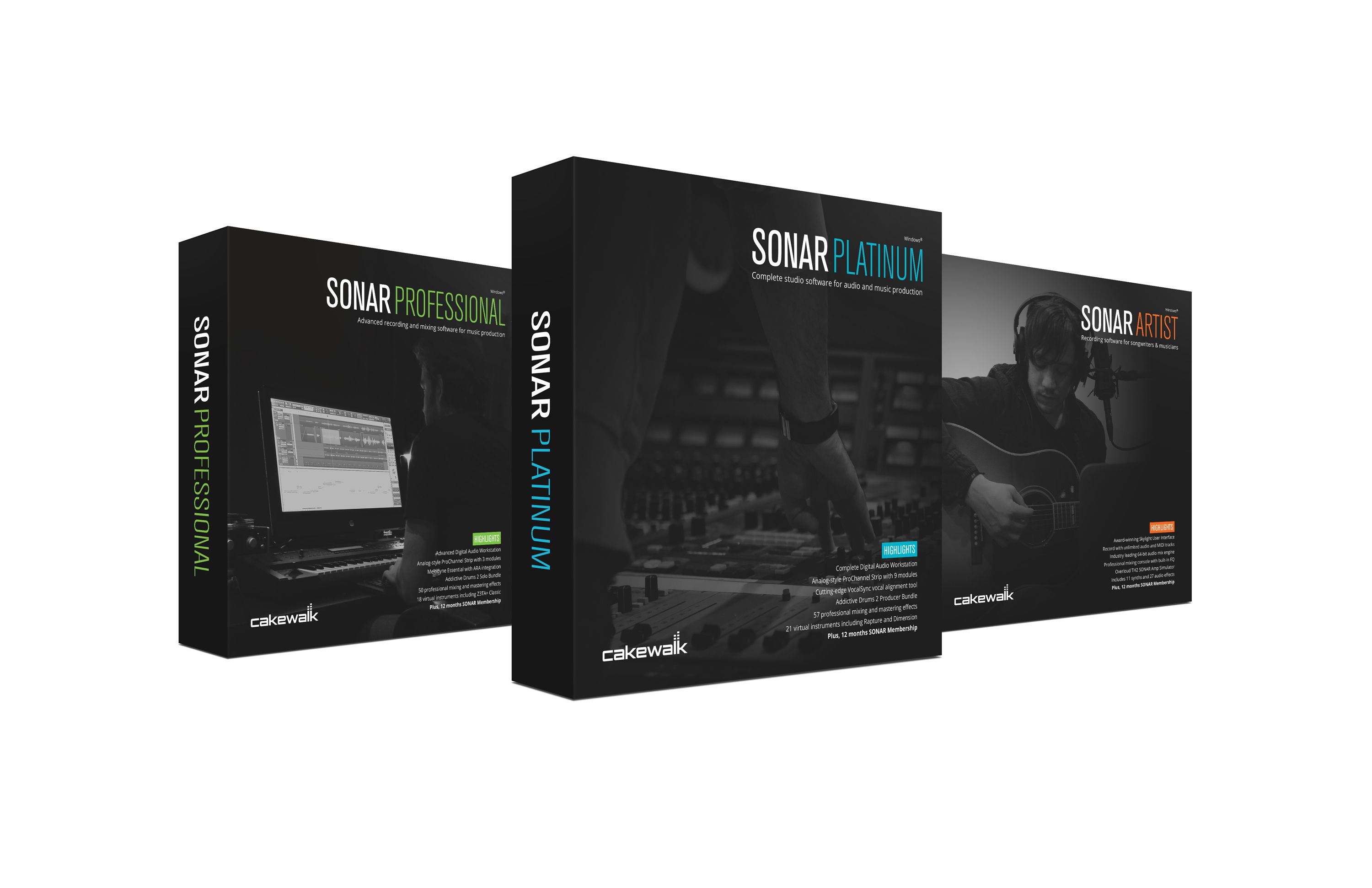 Cakewalk Sonar now comes in three flavors which can be purchased up front, or as part of a monthly subscription model.
