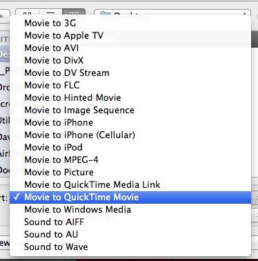 Choose Movie to Quicktime Movie