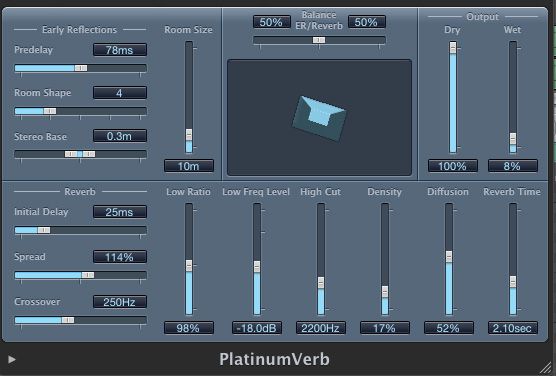 Snare's platinum reverb settings