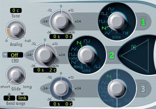 Settings for the first oscillator