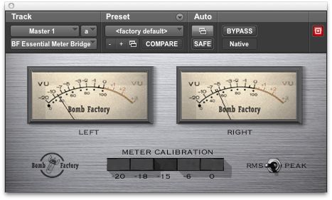 Bomb Factory Meter Bridge in Pro Tools