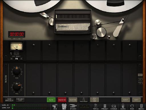 Before purchase, Amplitube offers a simple two track recorder and tapping the Studio button in the toolbar shows only a screenshot of what you could achieve if you hand over the money!