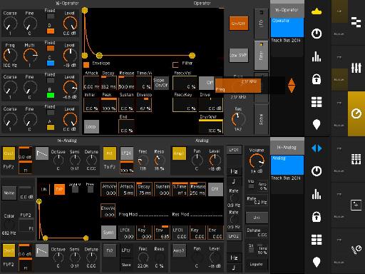 The device view split between Operator up top, and Analog below.