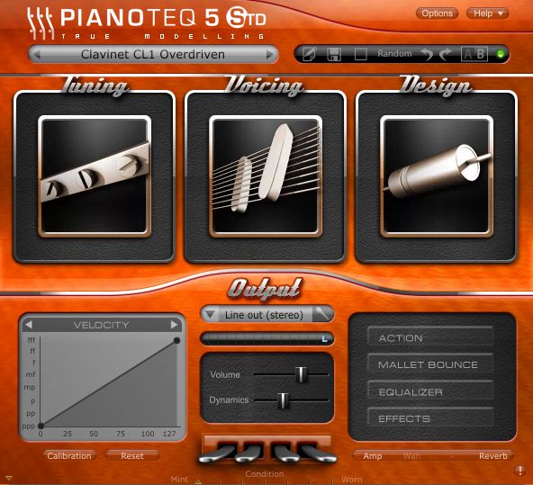 Pianoteq Clavinet interface.
