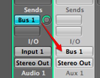 Bus send routing in Logic Pro
