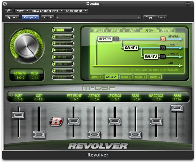 Revolver's signal flow routing.
