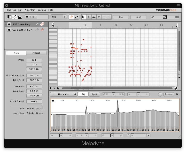 The Sound Editor now allows detailed sound shaping in addition to Melodyne’s other tools.