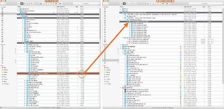 An Alias points to (selected) items moved to a dedicated external sample library hard disk