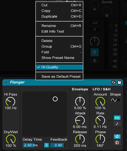 flanger high-quality settings