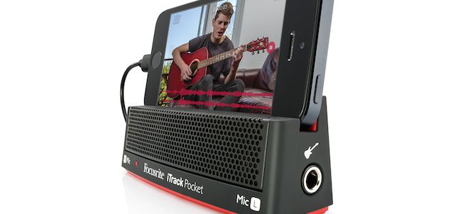 Black and red AMS-ITRACK-POCKET Focusrite Portable Studio Recorder 