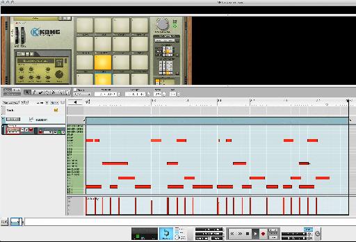 The sequence used and the double triggered pads.